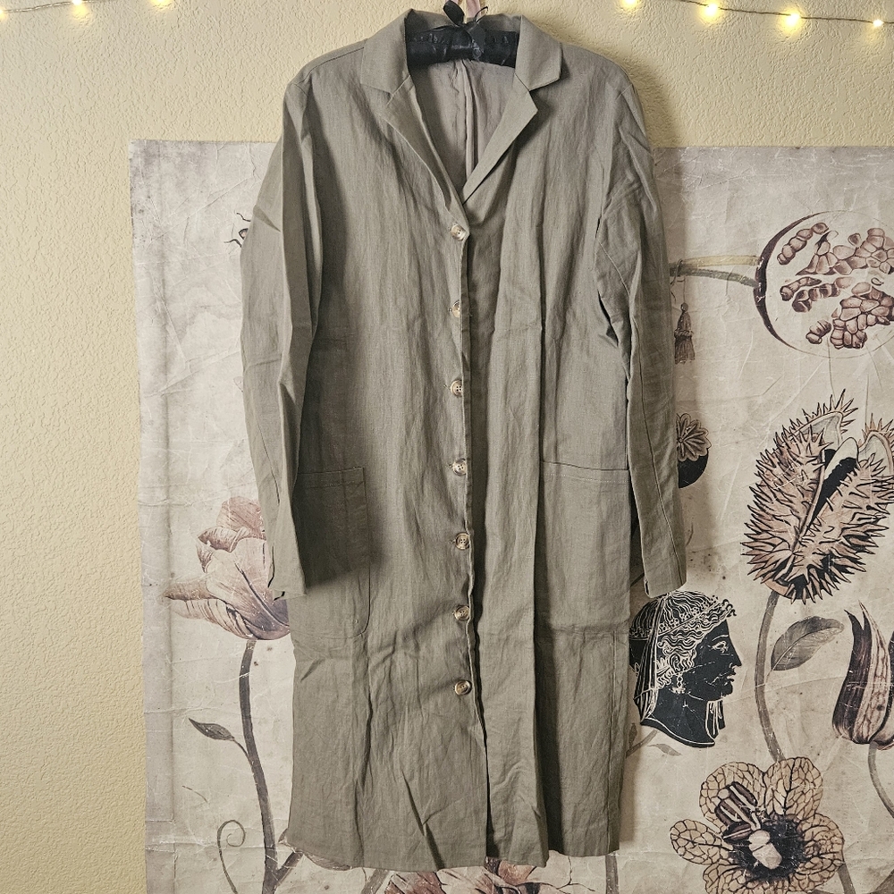 EUC Linen Trench Adored Vintage "Toulouse" Coat